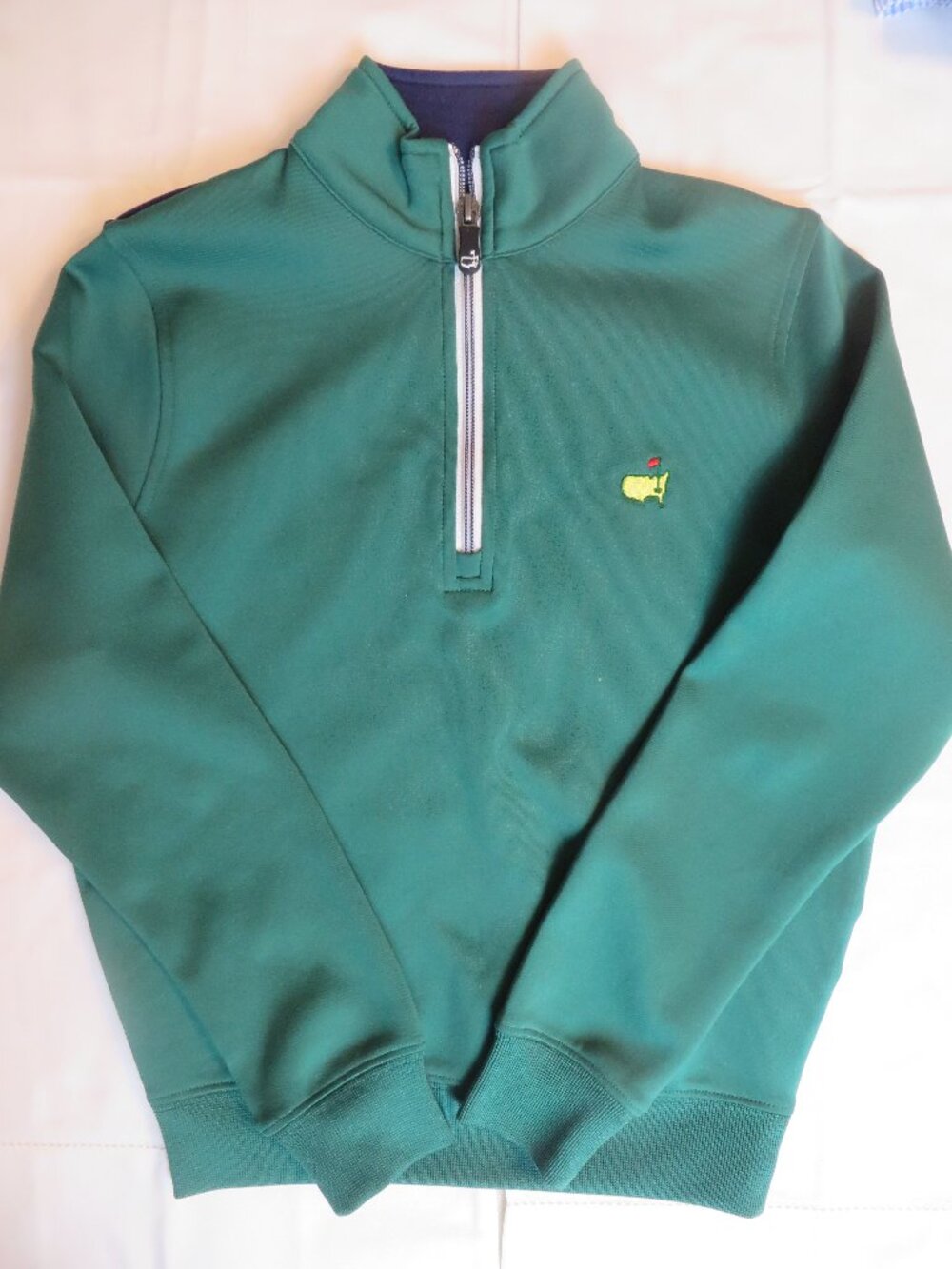Masters Tournament Boys Pullover | Quarter-Zip | Green | Size XS (5-7)